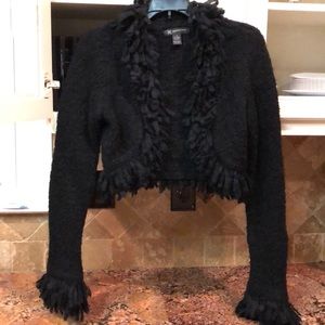 INC Black Fringe sweater